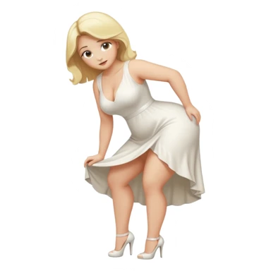 curvy blonde woman full body bending over, SFW sticker