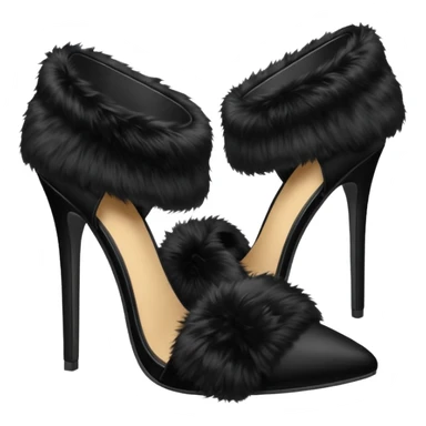 Heels with fur sticker