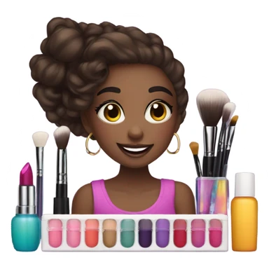 Makeup kit and a girl sticker