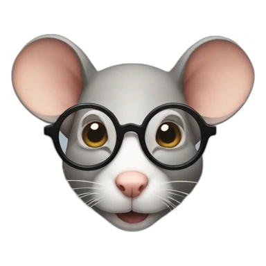 Rat with glasses sticker