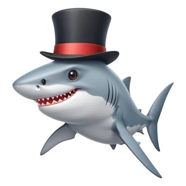 Shark with a top hat sticker
