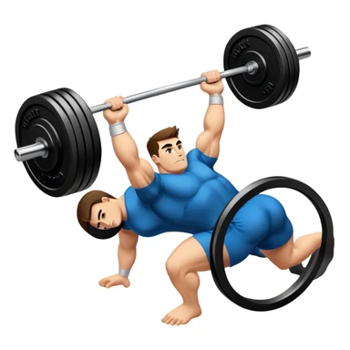 Powerlifting emblem featuring a stylized barbell with heavy weights, bold and strong font, dynamic lines, and muscular silhouette. Clean, modern, and impactful design, suitable for representing the strength and power of the sport. Transparent background. sticker