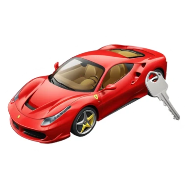 red Ferrari key sticker