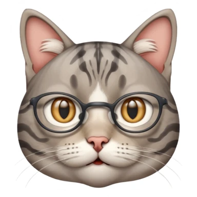 generate a nerdy, confused cat who is also in a state of panic sticker