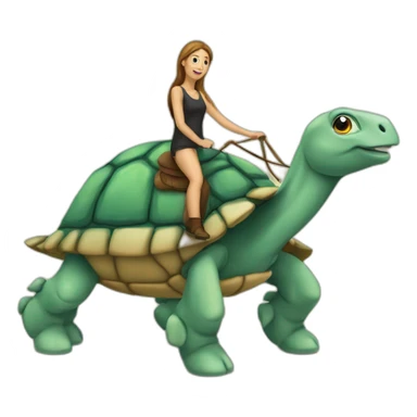 Cheval sur une tortue sticker