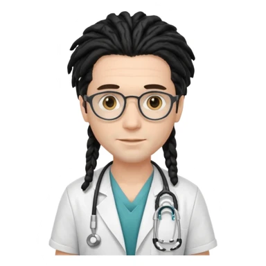 white doctor with black dreadlock sticker