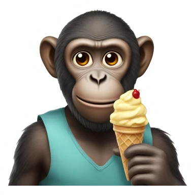 Monkey with ice cream  sticker
