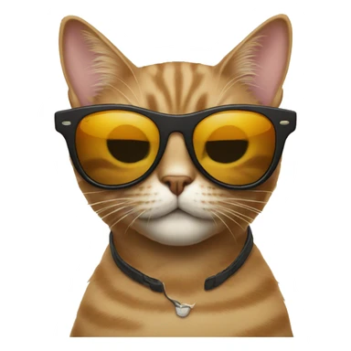 cat wearing sunglasses in front of texas sticker