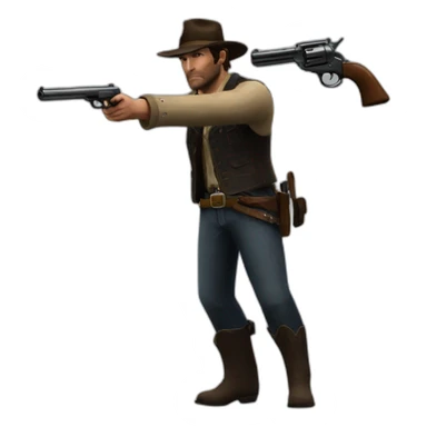 arthur morgan with gun sticker