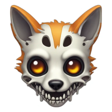 Zombie skeleton fox sticker