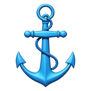 A neon anchor line drawing sticker