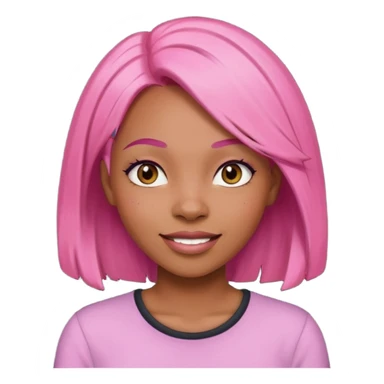 femme noir au cheveux rose lisse sticker