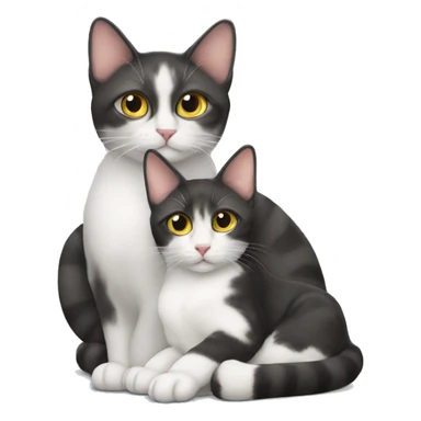 A cat sitting on another cat sticker