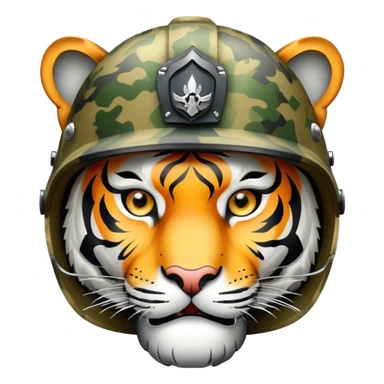 military tiger face with helmet and camo for Twitch emote sticker