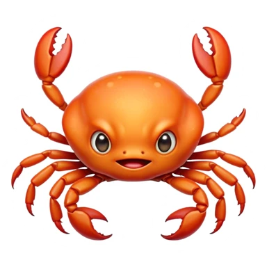 Cinematic Comical Baby Crab Portrait Emoji, Head tilted dramatically with an exaggeratedly shocked expression, featuring a tiny, vibrant carapace with wide, comically expressive eyes full of playful disbelief and miniature, animated pincers, Simplified yet hilariously expressive features, highly detailed, glowing with a slightly sassy coastal glow, high shine, dramatic yet playful, stylized with an air of cheeky seaside mischief, soft glowing outline, capturing the essence of a meme-worthy baby crab that looks ready to pinch its way into viral fame! sticker
