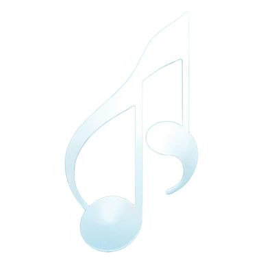 A minimalist and modern white music note icon on a smooth circular background with a vibrant blue and turquoise gradient. Ultra-high resolution, vector style, sharp edges, studio lighting, 4k, smooth texture, flat design, high quality, crisp details sticker