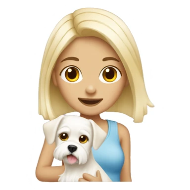 blonde girl with maltese dog sticker