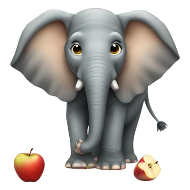 Elephant eating apples  sticker