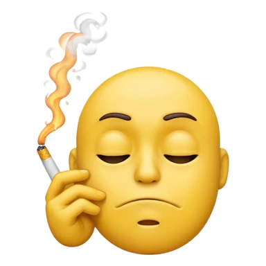 Stressed emoji smoking cigarette  sticker