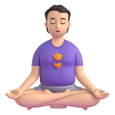 man in lotus position meditation pose, eyes closed, hands in mudra sticker
