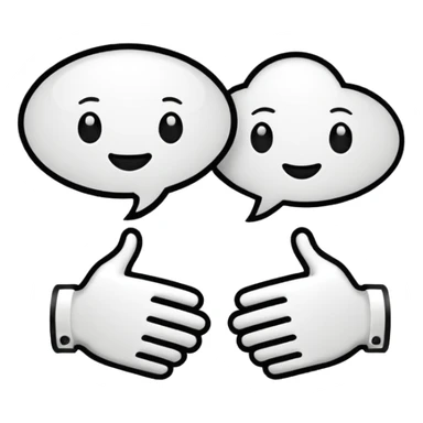 two speech bubbles shaking hands sticker