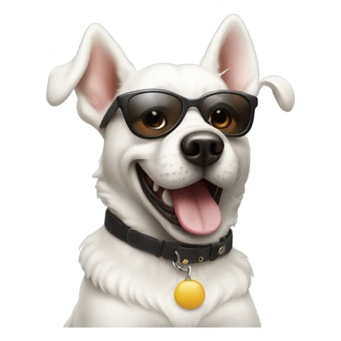 Dog with sunglasses dancing sticker