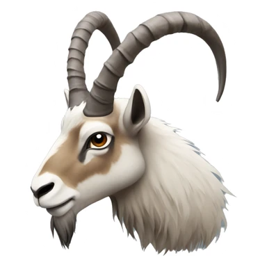Markhor with long spiral horns sticker