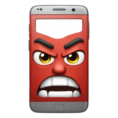 Red smartphone angry  sticker