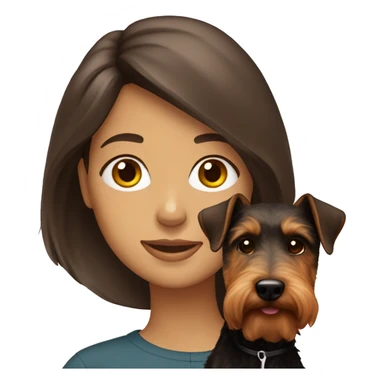 Brunette with welsh terrier sticker
