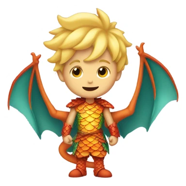 Blond boy dressed like a dragon sticker