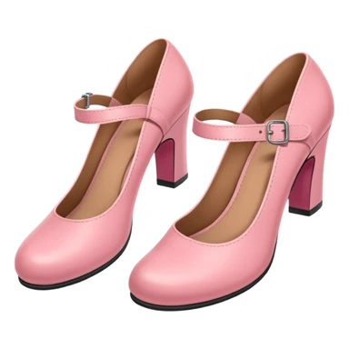 Has a rounded toe and a strap across the instep — one pink pair resembles this style. sticker