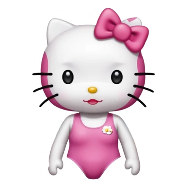 Hello kitty at the beach  sticker