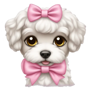 Schichon puppy pink bow sticker