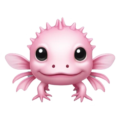 Cute Head of a pink Axolotl whid no mouth and long black skiny legs sticker