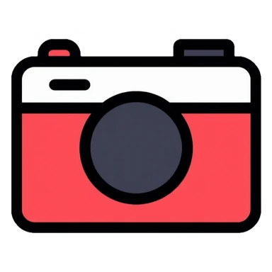 red minimalist camera sticker