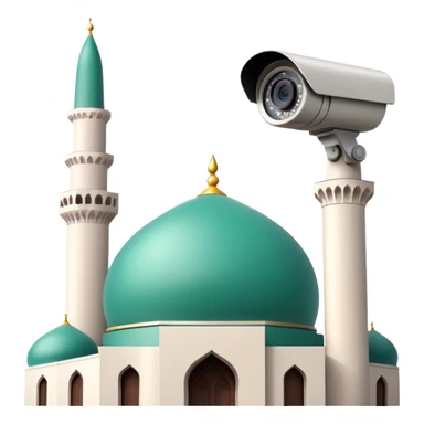 cctv cameras in a mosque. sticker