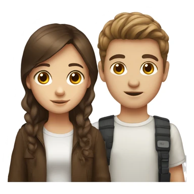 brown hair german girl and brown hair white south african boy  sticker