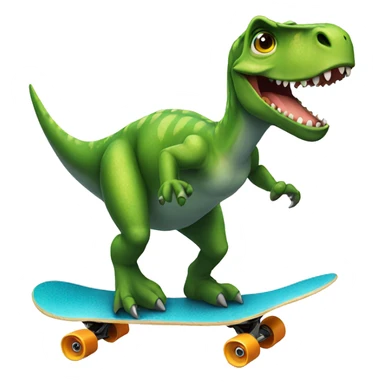 dinosaur riding skateboard sticker