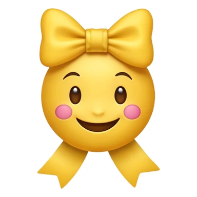 Happy emoji with a bow sticker