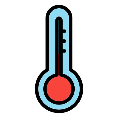 digital thermometer icon with black outlines sticker