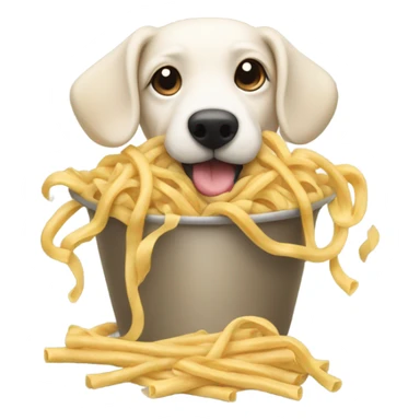 Dog with noddles  sticker