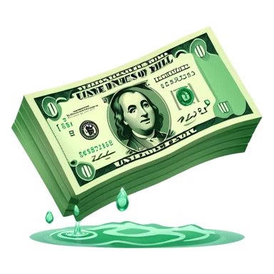 a floating usd bill sticker