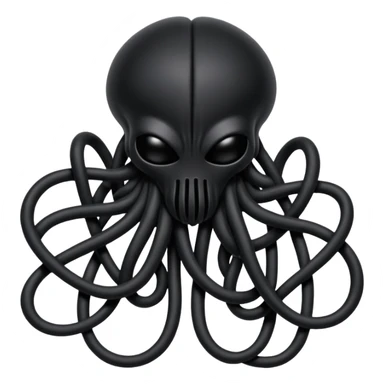 dark intertwined black wires forming an occult creature, wrapped in black rags and bondage straps, Giger-inspired sticker