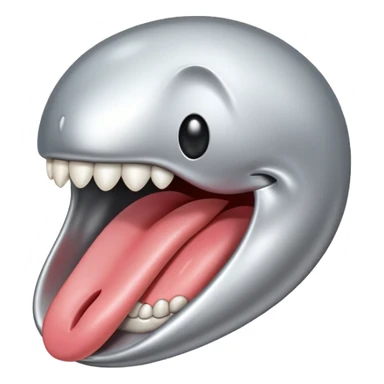 in isolated tongue (no face) made of silver sticker