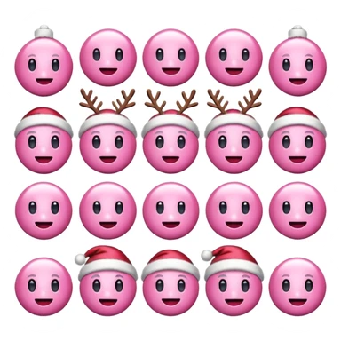 Aesthetic pink Christmas emojis sticker