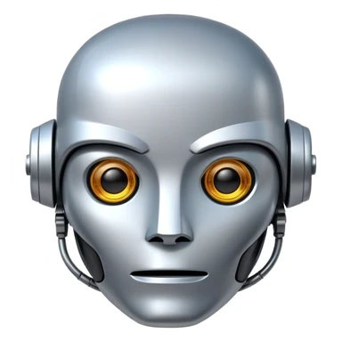 robot face representing artificial intelligence sticker