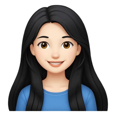 Girl with black and long hair with aesthetic clothes  sticker