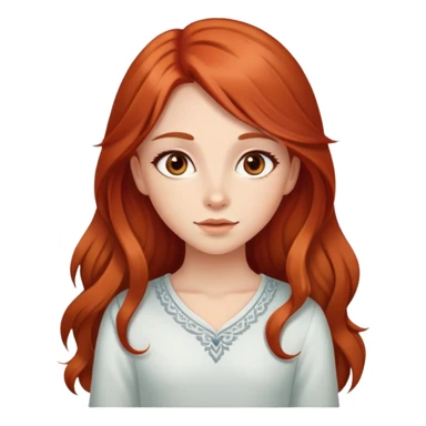 Cute girl with long red hair with almond eyes brown  sticker