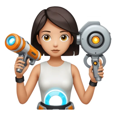 Chell portal gun glados too sticker