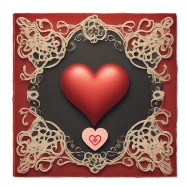 vintage valentine’s day card black red sticker
